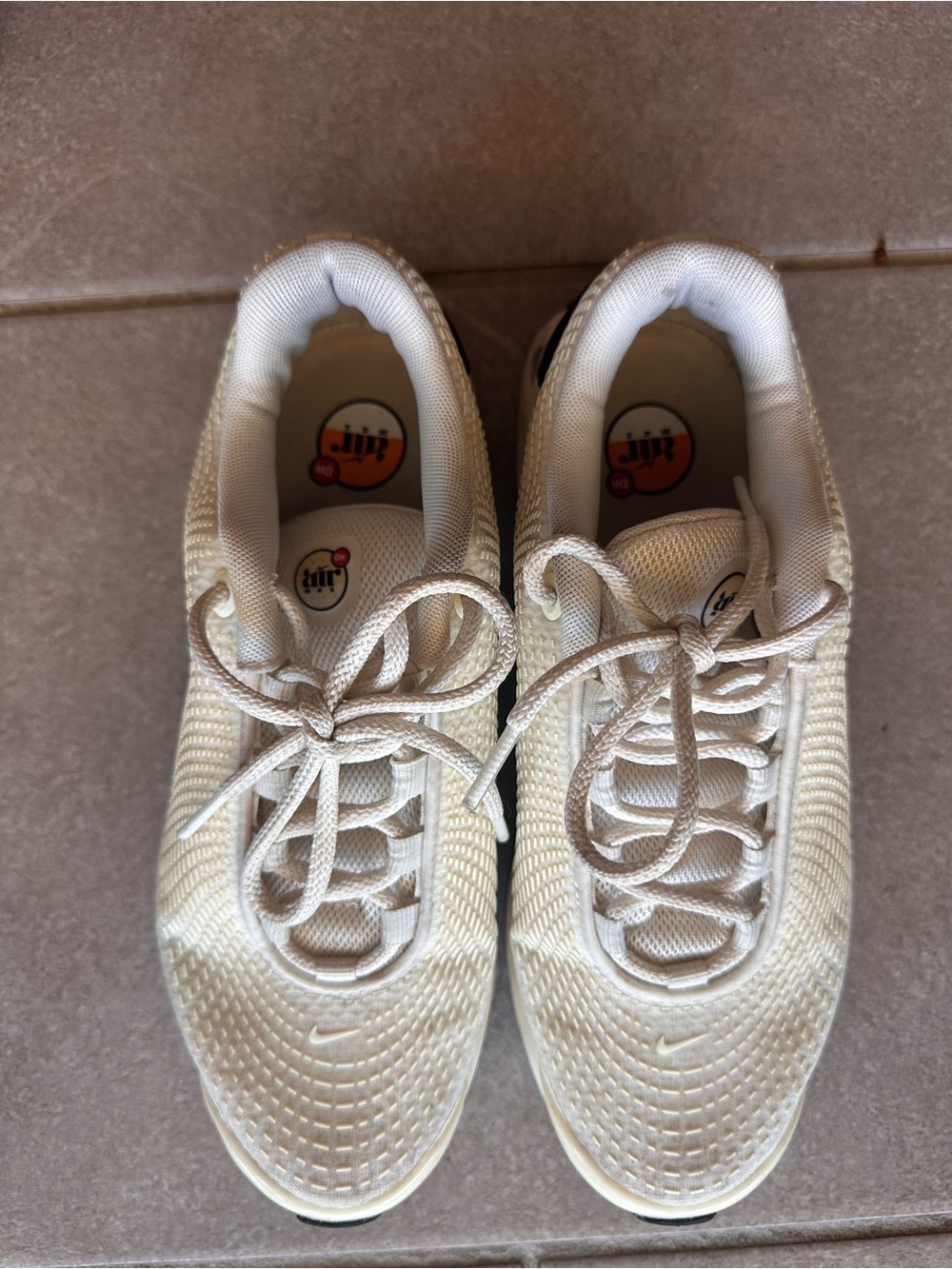 Nike Women's Off-White Knit Lace-Up Athletic Sneakers